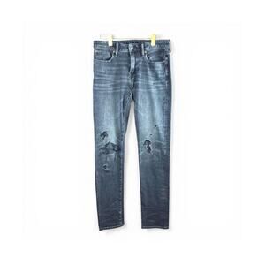 American Eagle Airflex 360 Distressed Black Jeans 32x34 Slim Fit